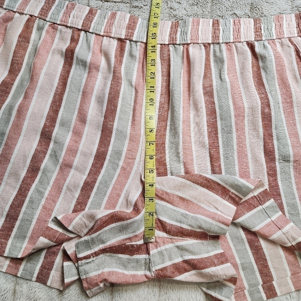 Size 4X Shorts Linen blend Boyfriend cut Pockets Elastic waistband SONOMA NWT - Picture 12 of 16